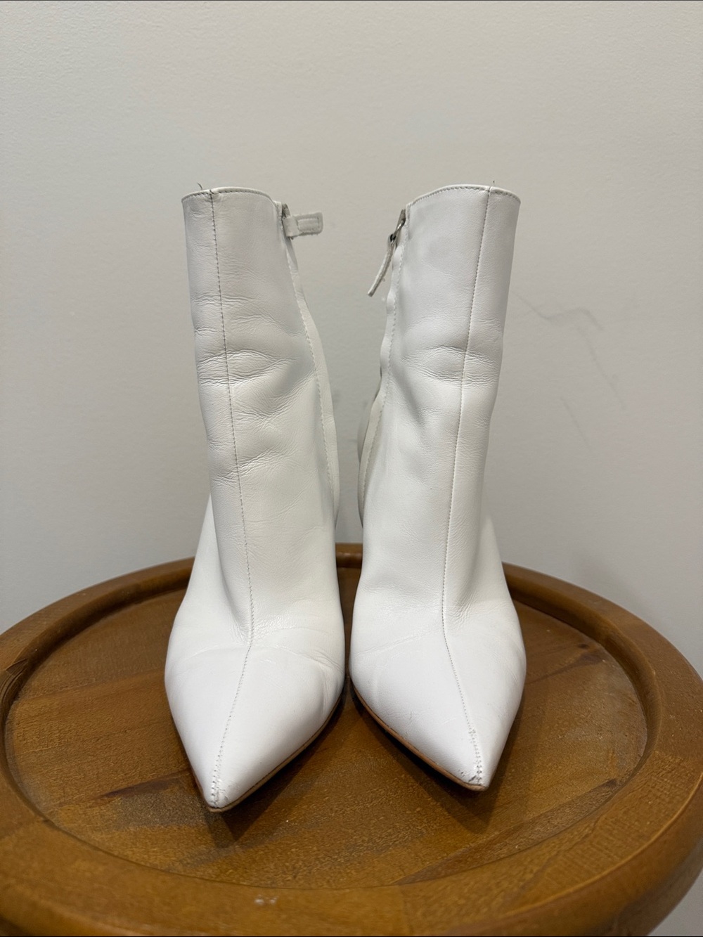 Zara White Pointed Toe Ankle Boots - Picture 10 of 12